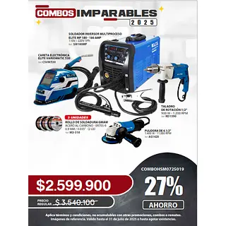 Soldador + Careta + Taladro + Pulidora + Soldadura Rollo