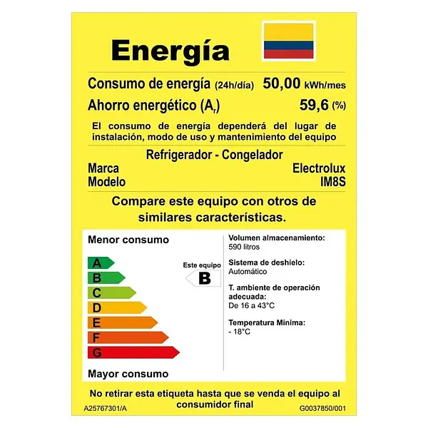 Nevecón Electrolux French Door 590l Im8s Gris