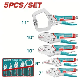 Juego De Alicates De Presión - 5 Pzs Total