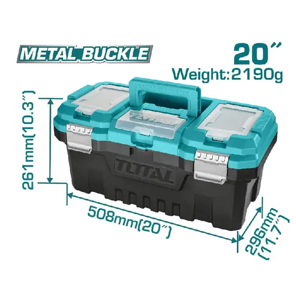 Caja De Herramientas 20" Plástica - Cierre Metálico Total