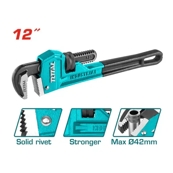 Llave De Tubo 12" Tipo Inglesa Total