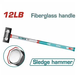 Porra 12lb Hierro Mango Fibra De Vidrio Super Total