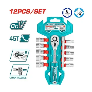 Juego De Copas Con Rachet 1/4" - 12pzs Total