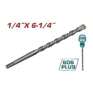 Broca Sds Plus 1/4" Para Rotomartillos Industrial Total