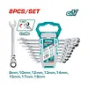 Llaves Mixta Con Ratchet Escualizable 8-19mm - 8pcs Total