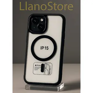 Case Magsafe Transparente Borde Negro Iphone 16pro+