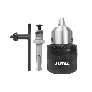 Mandril 1/2" + Llave + Adaptador Sds Plus Total