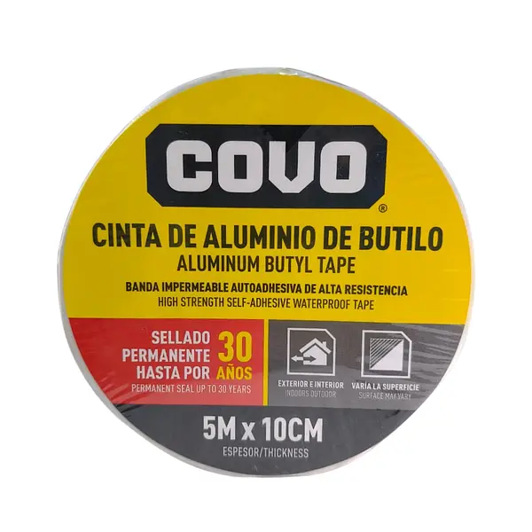 Cinta De Aluminio De Butilo - 10cm X 5m - Grosor 1.5mm