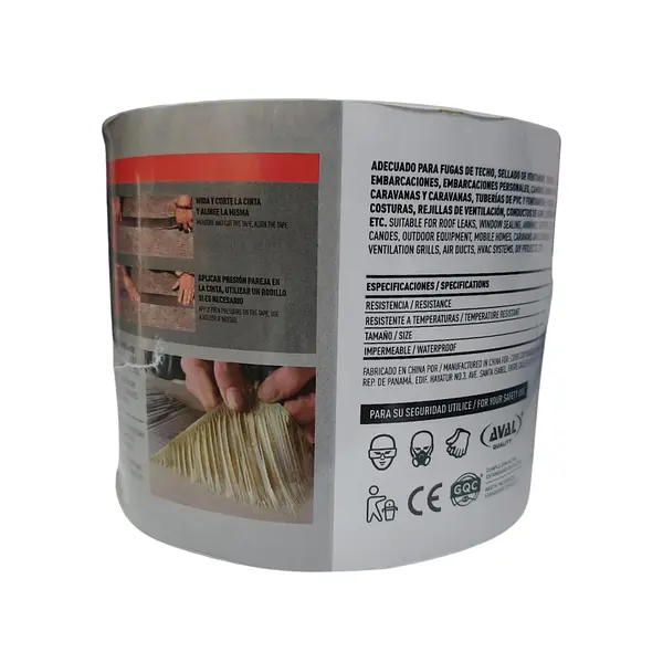 Cinta De Aluminio De Butilo - 10cm X 5m - Grosor 1.5mm