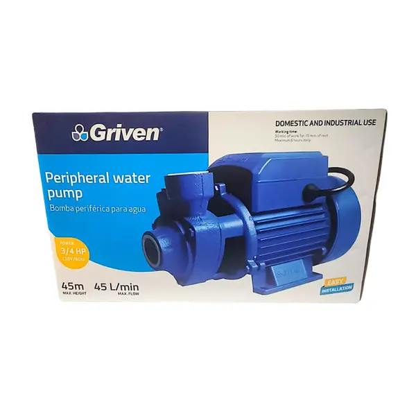Bomba Periférica Griven 3/4 Hp | Agua Doméstica E Industrial