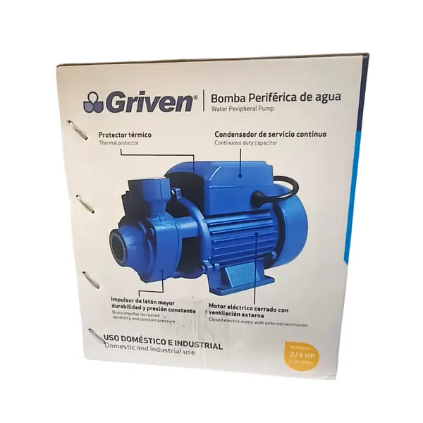 Bomba Periférica Griven 3/4 Hp | Agua Doméstica E Industrial