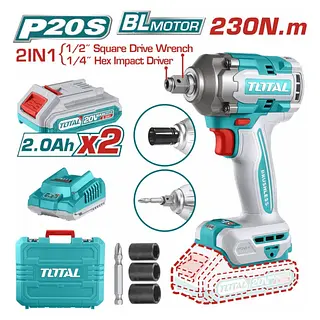 Atornillador Y Pistola 20v 230nm + Baterías + Cargador Total