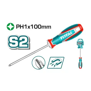 Destornillador 3/16x4" (+) Punta Imantada Total