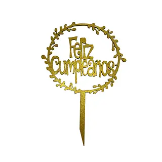 Topper Decorativo De Feliz Cumpleaños