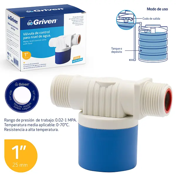 Valvula De Control Para Nivel De Agua 1"