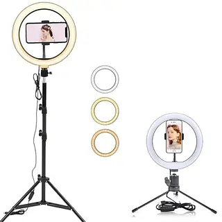 Aro De Luz Led Para Video Selfies Regulable Con Tripode