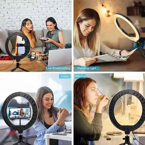 Aro De Luz Led Para Video Selfies Regulable Con Tripode