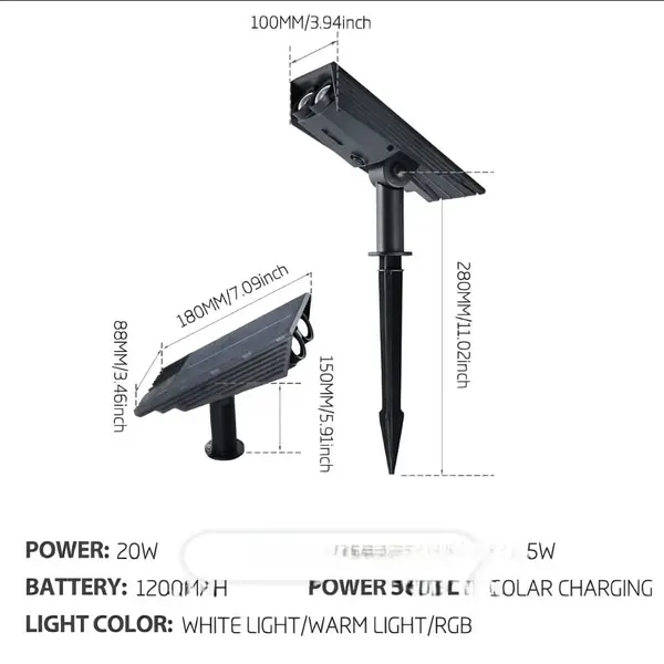 Lampara Solar Led Decorativa Para Exteriores Jardin
