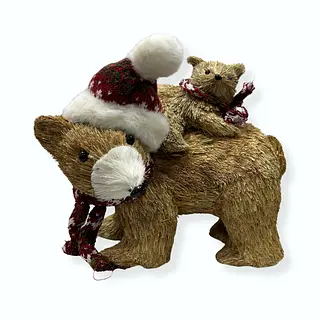 Oso Con Hijo Cafe Navideño Tierno Y Elegante