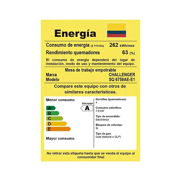 Estufa De Empotrar Challenger Vidrio Negro 60 Cm Sq6759