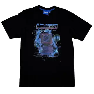 Camiseta Negra Talla L Con Estampado Hugo Stem