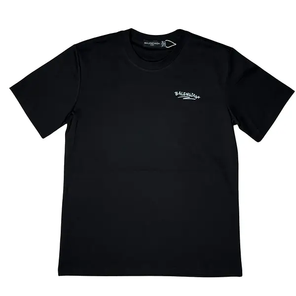 Camiseta Negra Talla L Con Estampado Balenciaga