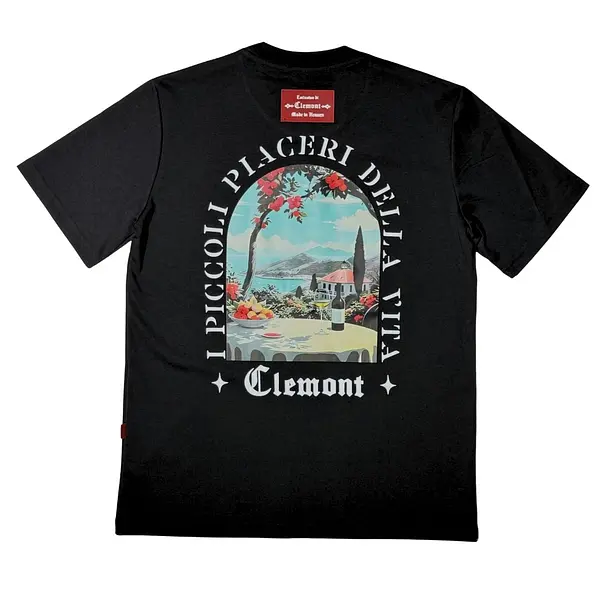 Camiseta Negra Talla L Con Estampado Clemont