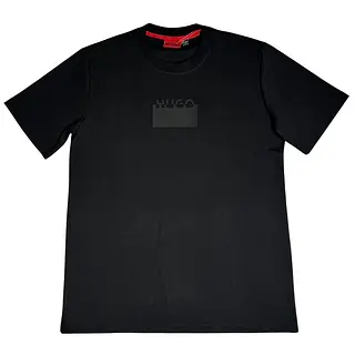 Camiseta Negra Talla L Con Estampado Hugo Alto Relieve