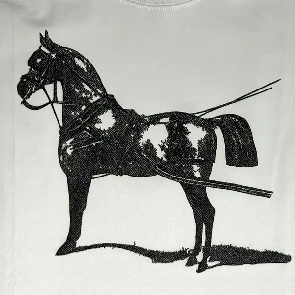 Camiseta Blanca Talla L Hermes Estamapado Caballo