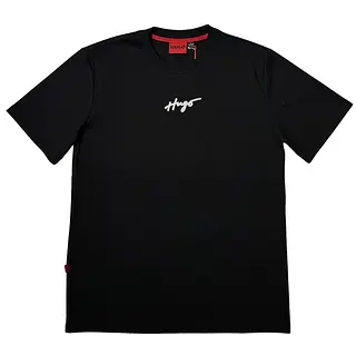 Camiseta Negra Talla L Con Estampado Hugo Alto Relieve