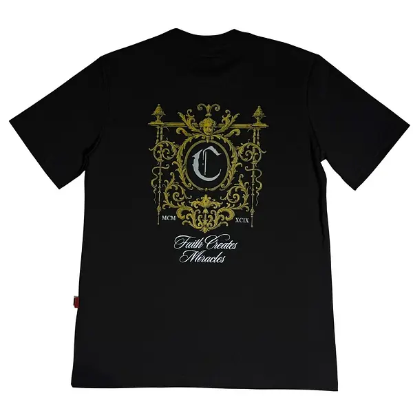 Camiseta Negra Talla L Con Estampado Dorado Clemont