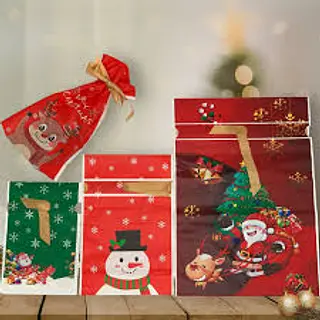 Bolsa Regalo Plastica Navidad Stdo 15x23cm