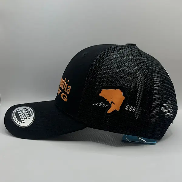 Gorra Columbia Negra Letras Naranja