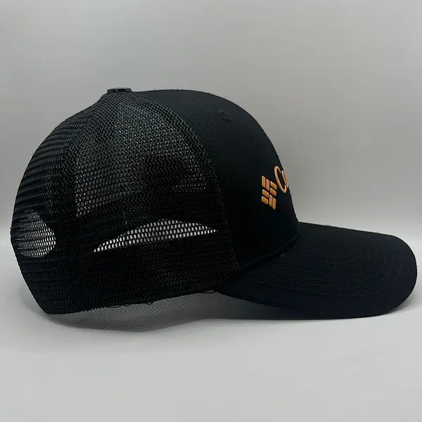 Gorra Columbia Negra Letras Naranja