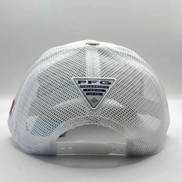 Gorra Columbia Beige Letras Azules