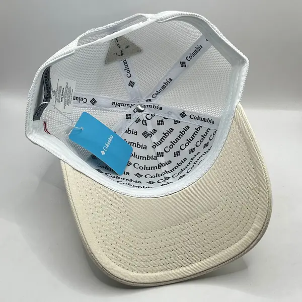 Gorra Columbia Beige Letras Azules