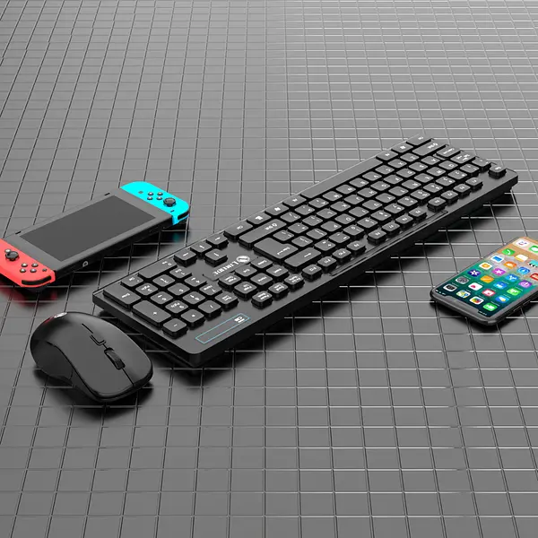 Combo Teclado Y Mouse Inalámbrico W100 Negro