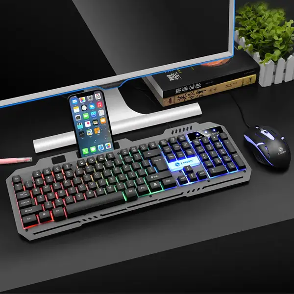Combo Teclado Y Mouse Gamer Metal T25 Con Soporte