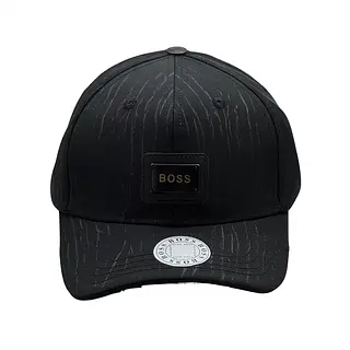 Gorra Negra Boss Placa Metálica Atigrada