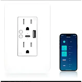 Tomacorriente Enchufe Inteligente Doble App Tuya Wifi Usb/C