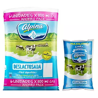 Leche Deslactosada Alpina (Maxilitro) 1100ml X 6 Und