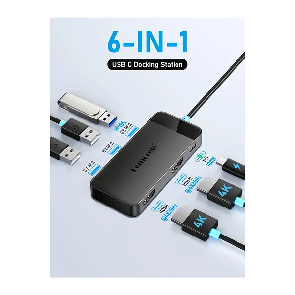 Conversor Multi Adaptador 6 En 1 Type C