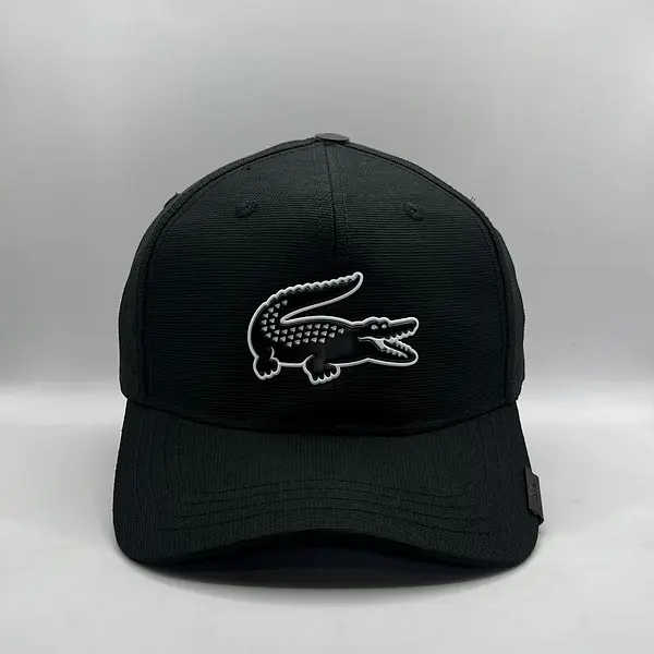 Lacoste Negra Cocodrilo Negro En Goma