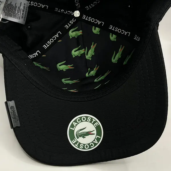Lacoste Negra Cocodrilo Negro En Goma