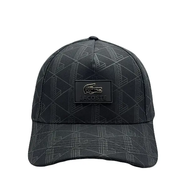Gorra Lacoste Negra Parche Goma Pin Metálico