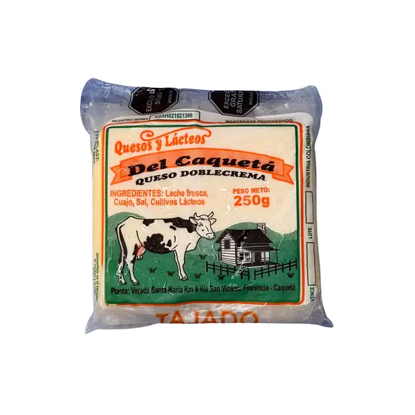 Queso Doblecrema Tajado Caquetá 250gr