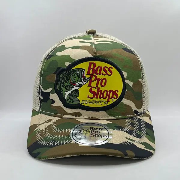 Bass Pro Shops Camuflada Verde Parche Amarillo