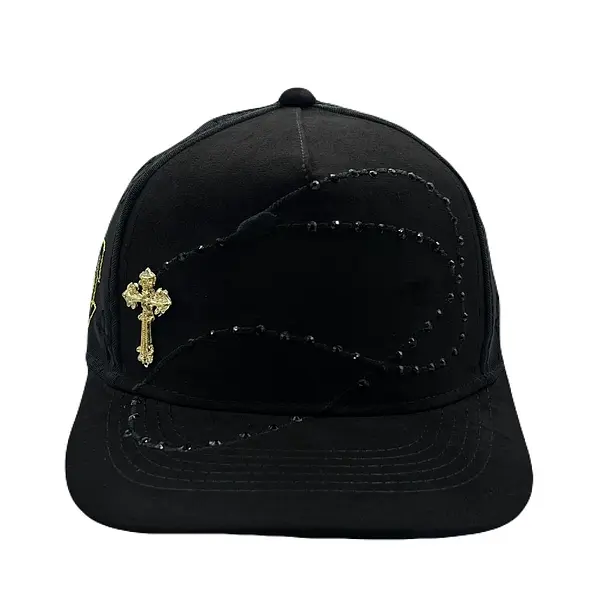 Bélica Rosario Cruz Dorada En Negro