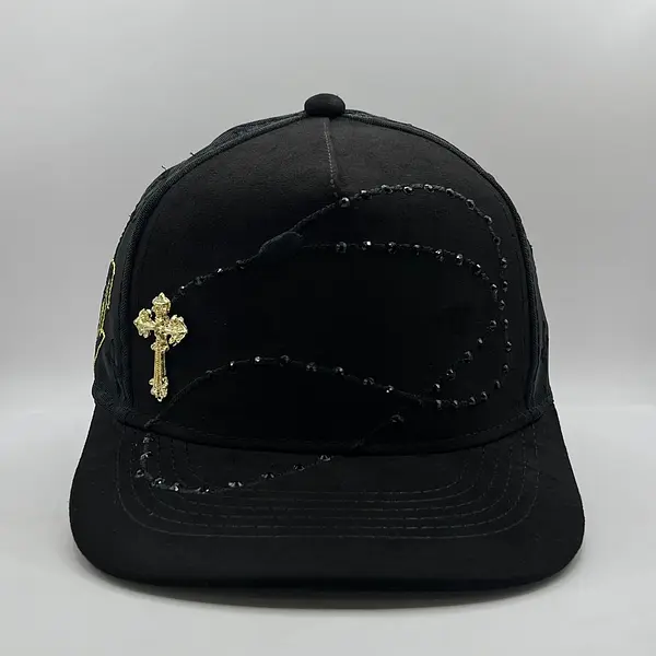 Bélica Rosario Cruz Dorada En Negro