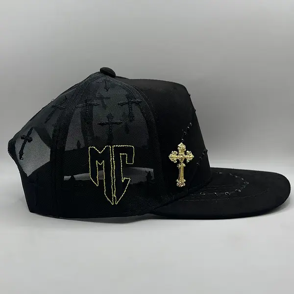 Bélica Rosario Cruz Dorada En Negro